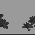 Silver Flower Decorations With Intricate Petals Arranged On Grey Background 3d model