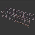 Gold Metal Safety Guardrails With Railings And Base For Walkway