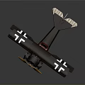 Vintage Dark Brown Biplane Model Featuring White Cross Wings And Propeller For Space Aviation Enthusiasts