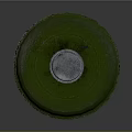 Green Cylindrical Storage Container With Silver Metal Lid And Smooth Exterior