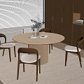 Dining Table and Chair Ornaments Round Table Round Table 3d model