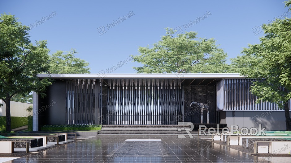 Modern Sales Office Architecture Sales Office Landscape model