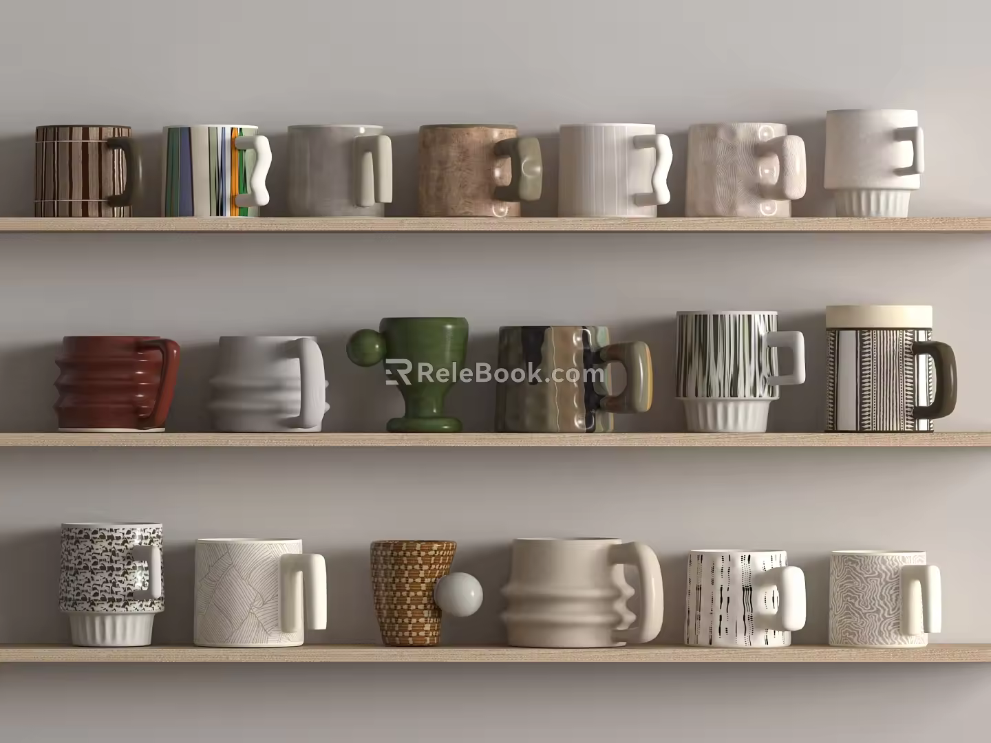 Middle Ancient Ornaments Combination Middle Ancient Cup Holder Coffee 3d model