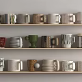 Middle Ancient Ornaments Combination Middle Ancient Cup Holder Coffee 3d model