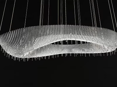Modern Circular Crystal Chandelier With Hanging Crystal Beads And Elegant Design 3d model