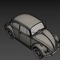 Vintage Cream Colored Beetle Car With Classic Design And Round Headlights