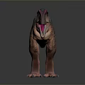 3D Tyrannosaurus Dinosaur Model With Spotted Skin Red Head Open Mouth Standing On Reflective Floor