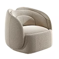 Elegant Modern Single Sofa With Curved Design And Soft Fabric Upholstery For Comfort