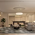Modern Light Luxury Living And Dining Room Interior With Comfortable Sofas Exquisite Lighting And Rugs