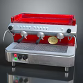 Red Espresso Machine A Modern Kitchen Appliance With Stylish Control Panel Design
