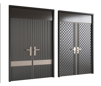 Security door double door 3d model