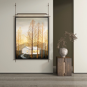 Abstract Hanging Paintings 3d model