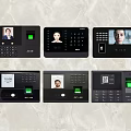 Modern fingerprint machine punch card machine face machine face recognition machine intelligent machine 3d model