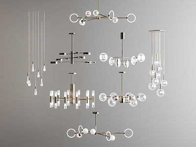 Light Luxury Chandelier Metal Chandelier 3d model