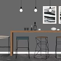 Modern Bar Chair Combination 3d model