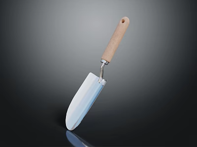 Hardware Tool Garden Trowel With Wooden Handle And Metal Blade For Gardening 3d model