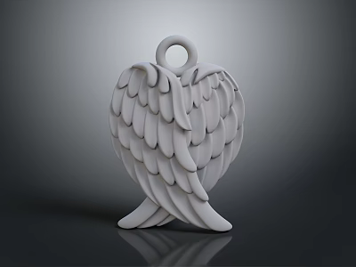 White Wing Shaped Fashion Accessory With Stylish Design For Clothing 3d model