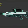 Futuristic Weapon Design by BRING Technologies Featuring White Body and Black Grip 3d model