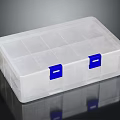 Transparent Jewelry Ornament Combination Storage Box With Divided Compartments And Blue Clips