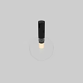 Modern Black Downlight Spotlight With Transparent Globe Cover And White LED Light