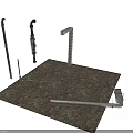 Industrial Metal Pipe Equipment With Various Fittings And Structural Components