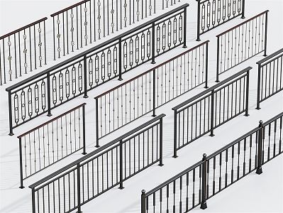 Modern Guardrail Railing 3d model