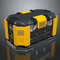Yellow And Black Industrial Container With Reinforced Design Ventilation Grilles And Sturdy Base