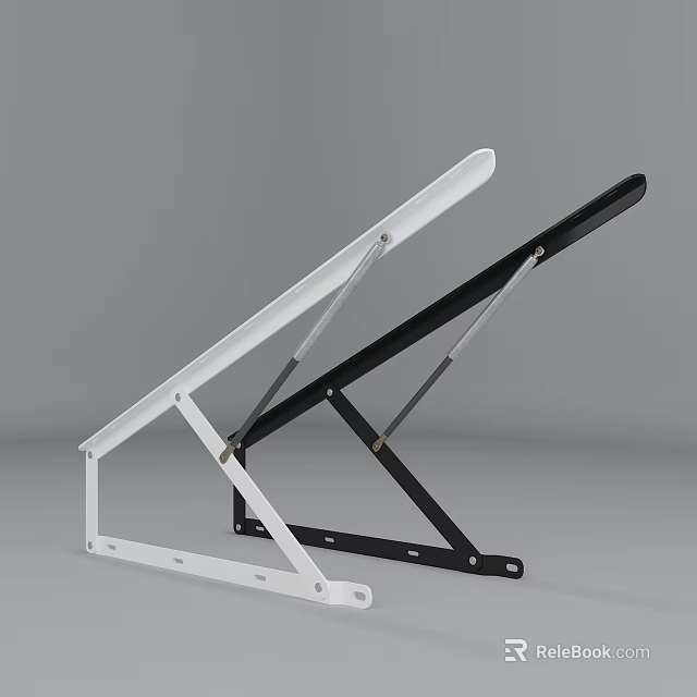 Sturdy Black And White Metal Folding Bracket Structure For Home Industrial Support 3d model 