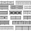 Various Decorative Fence Designs With Ornate Patterns And Architectural Styles 3d model
