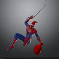 Spider Man Character Wearing Santa Hat Holding Weapon And Red Shield