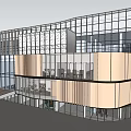 Modern Commercial Street Design With Glass Facade Open Layout And Shops