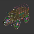 Vintage Wooden Wagon With Louisville Sign Wooden Wheels And Metal Frame Design