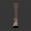 Transparent Stocking With Black Pointed High Heels And Pink Decorative Straps