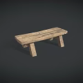 Rustic Wooden Bench With Natural Wood Grain And Simple Design For Home Decor