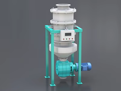 Multi Layer Industrial Equipment with Green Frame Electric Motor and Control Panel 3d model