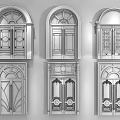 Various Wooden Double Doors With Arched Top And Carved Decorative Designs