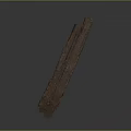 Long Rustic Wood Plank With Natural Stone Like Texture And Weathered Dark Brown Surface 3d model