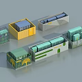 Colorful Shipping Container Structures With Modern Design And Multiple Units 3d model