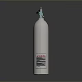 Household Essential White Gas Cylinder with Green Silver Valve and Safety Label