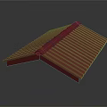 Detailed Red Roof Tile Model With Vibrant Color And Textured Surface Design
