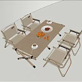 Outdoor tables and chairs Internet red table and chair combination 3d model