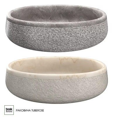 Elegant Modern Round Textured Bathroom Washbasins With Granite And Marble Finishes 3d model