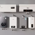Various Midea Kitchen Water Heaters With Digital Screens And Modern Designs