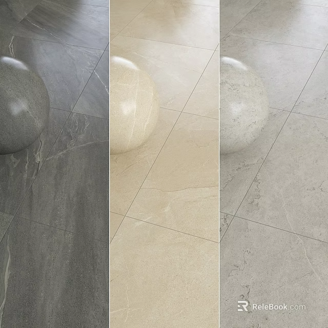 Tile Components For Floor With Dark Gray Beige And Light Gray Colors 3d model