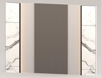Bedroom living room background wall 3d model