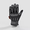 Black And Gray Protective Tactical Glove With Textured Design And Durable Material