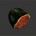 Fresh Sliced Watermelon With Juicy Red Flesh And Green Striped Rind