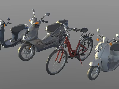 Motorcycle Bicycle 3d model