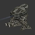 Futuristic Robotic Creature With Metallic Exoskeleton Multi Legged Design And Laser Emissions