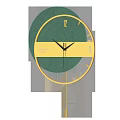 Modern Green Gold Wall Clocks With Pendulum And Decorative Numbers Design 3d model